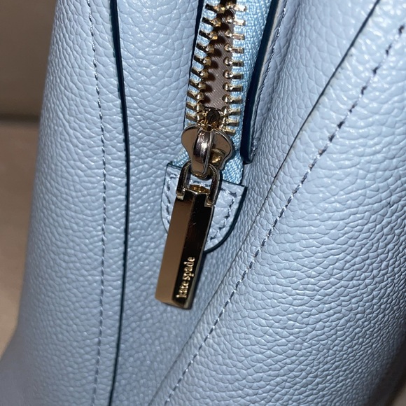 Kate Spade Margaux Medium Satchel Crossbody Bag in Blue with Silver Hardware - Picture 13 of 17